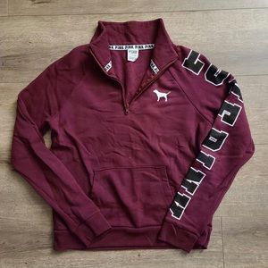 Pink Burgundy half zip sweater
